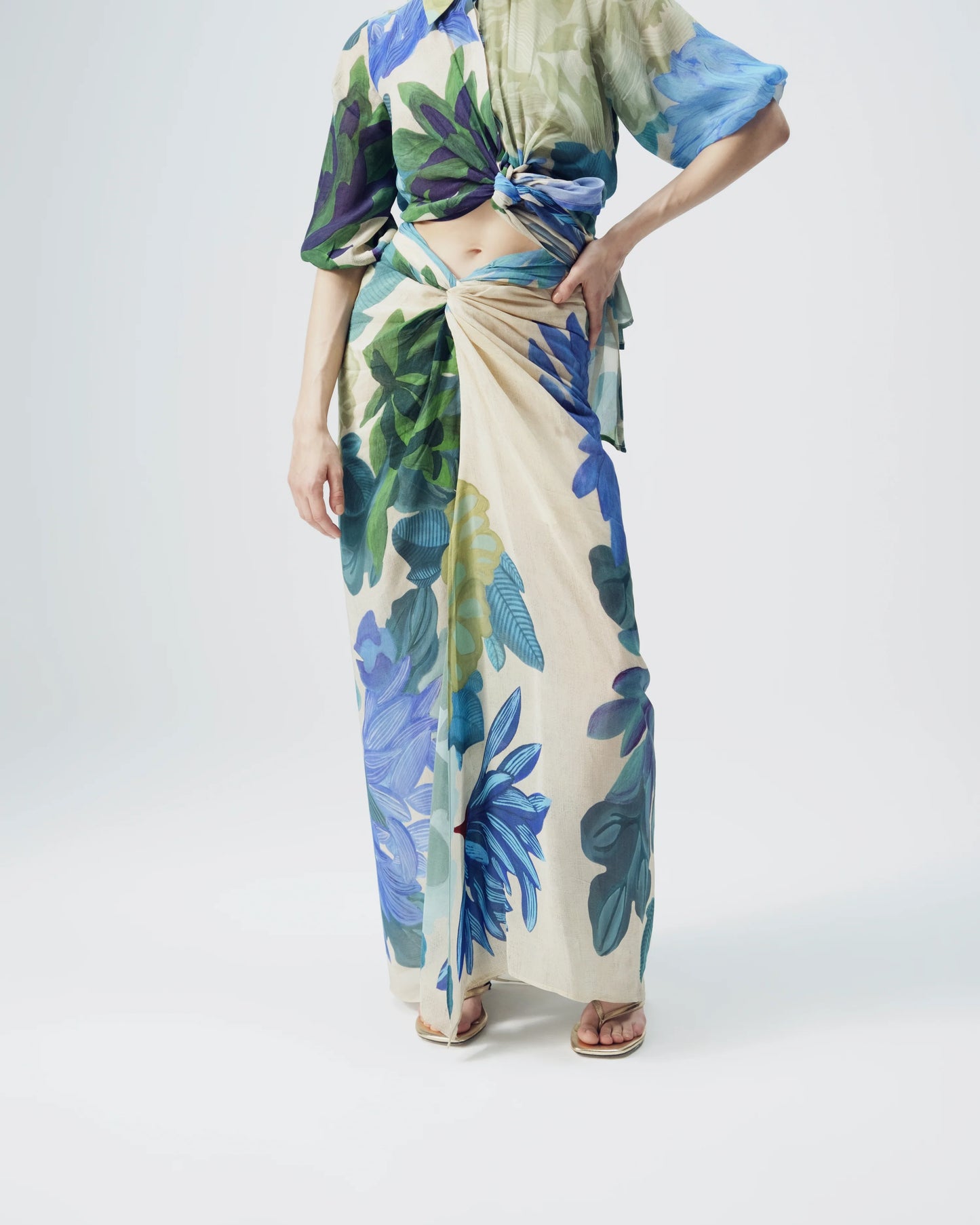 Garden Party Tie Up Top & Skirt Set