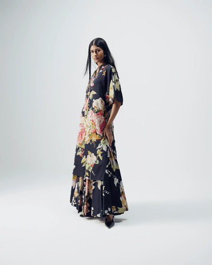 Carmine Embroidered Kurta & Skirt Set