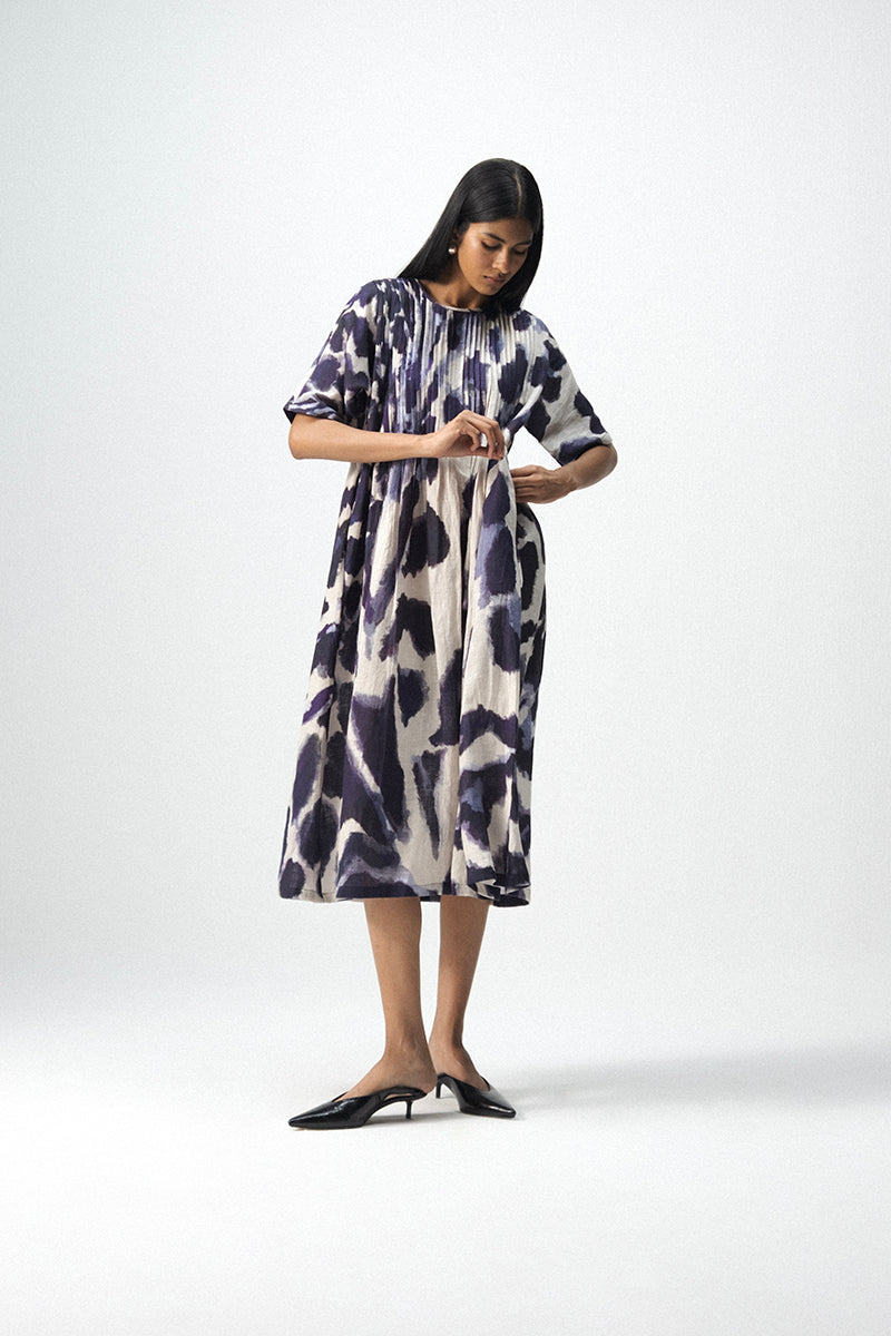 Samburu Linen Pintucks Dress