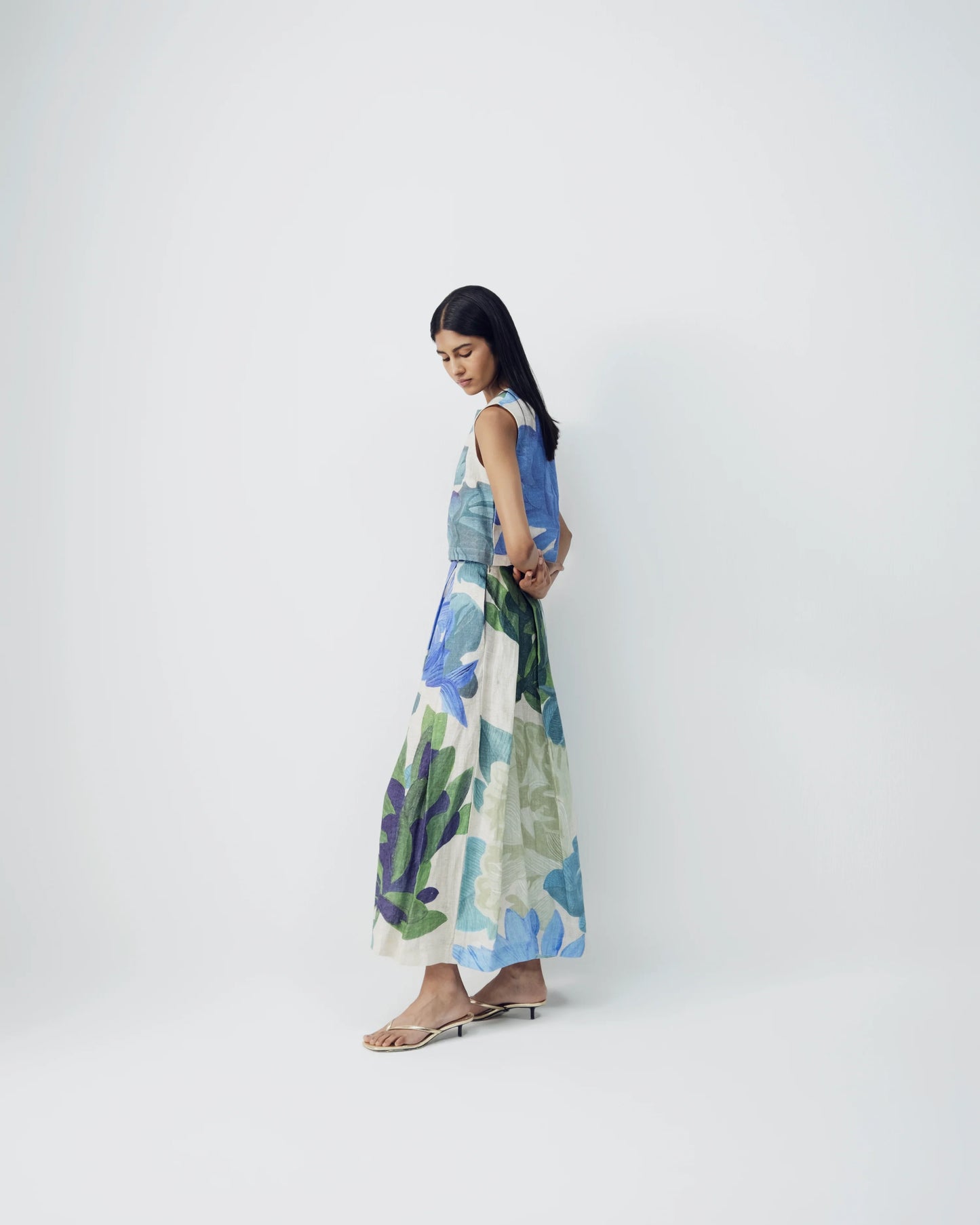 Garden Party Linen Top & Skirt Set