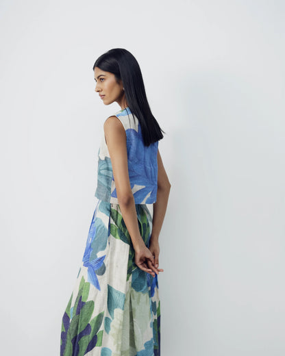 Garden Party Linen Top & Skirt Set