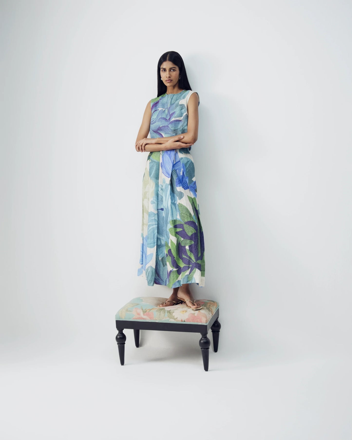 Garden Party Linen Top & Skirt Set