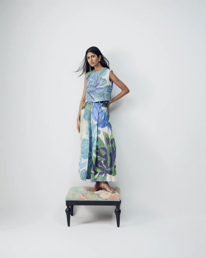 Garden Party Linen Top & Skirt Set