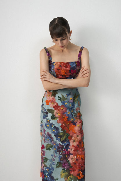 Darlington Embroidered Blouse And Skirt