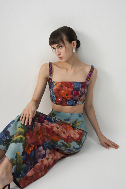 Darlington Embroidered Blouse And Skirt