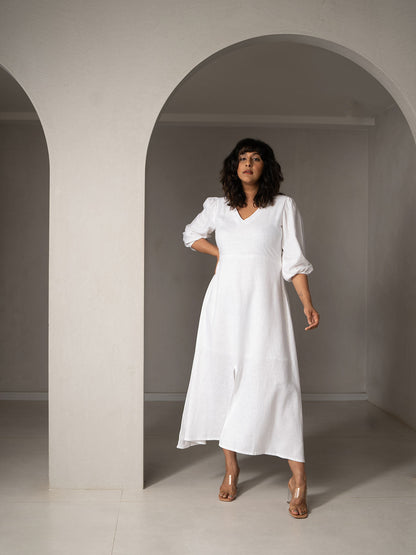 Amal Linen Slit Dress