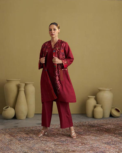 The Burgundy Anokhi Jacket with Patan Patola
