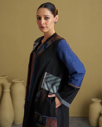 Black Anokhi Jacket with Dhagai