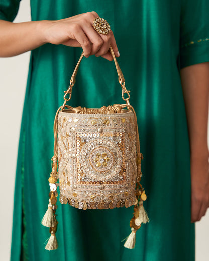 The Maharani Bucket Bag - Gold