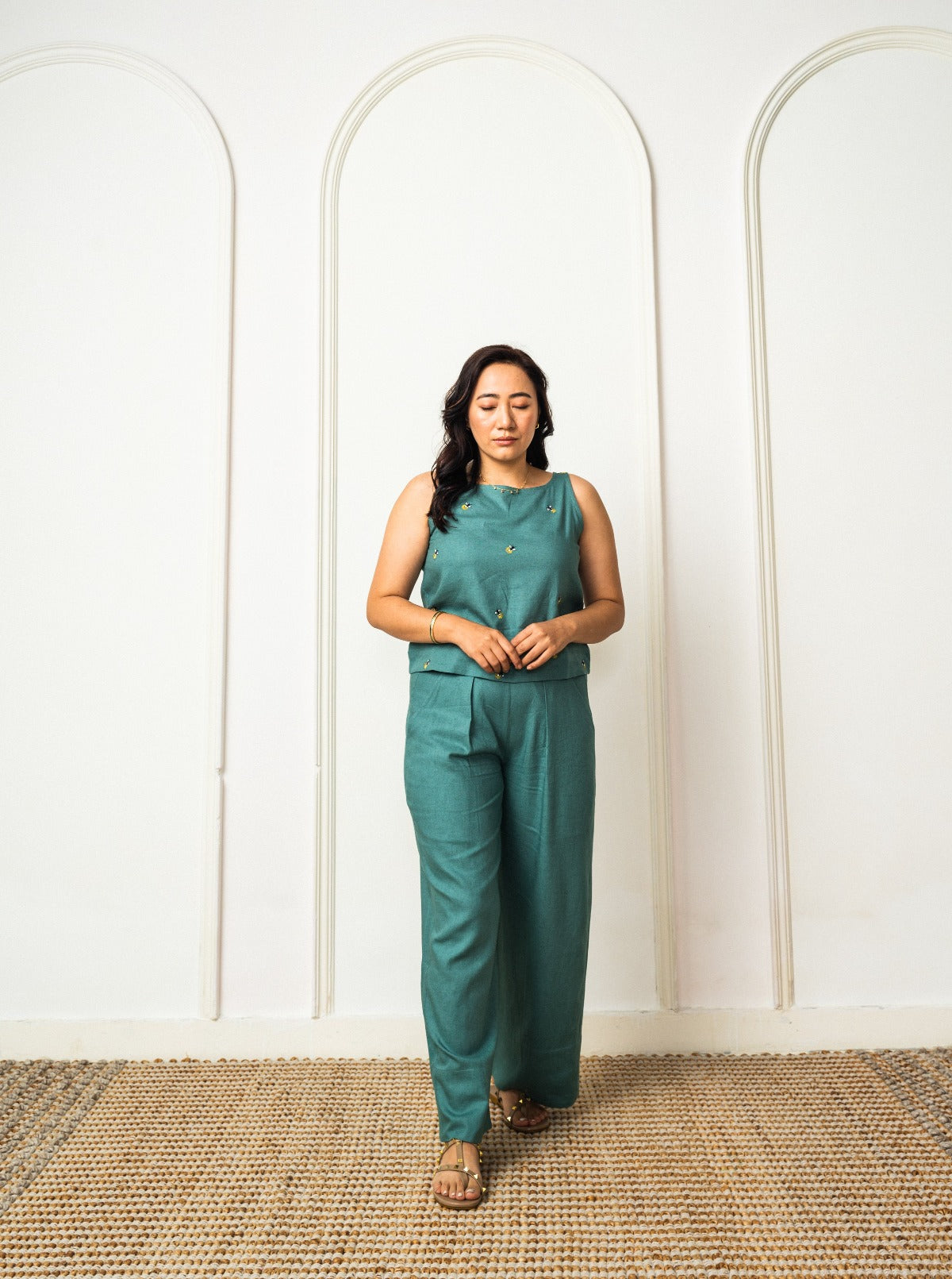 Hotaru Jade Green Linen Coord Set