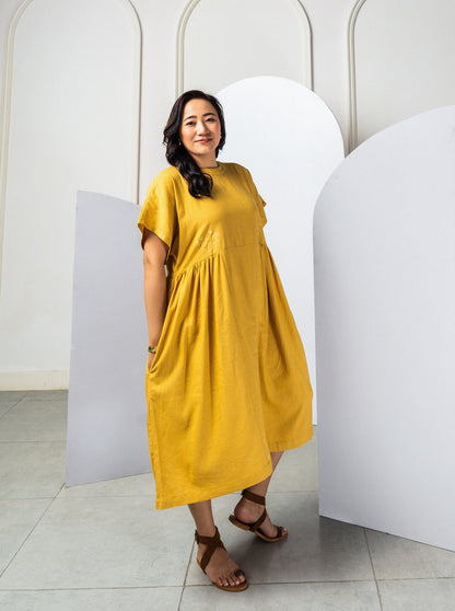 Yuuma Linen Dress Mustard