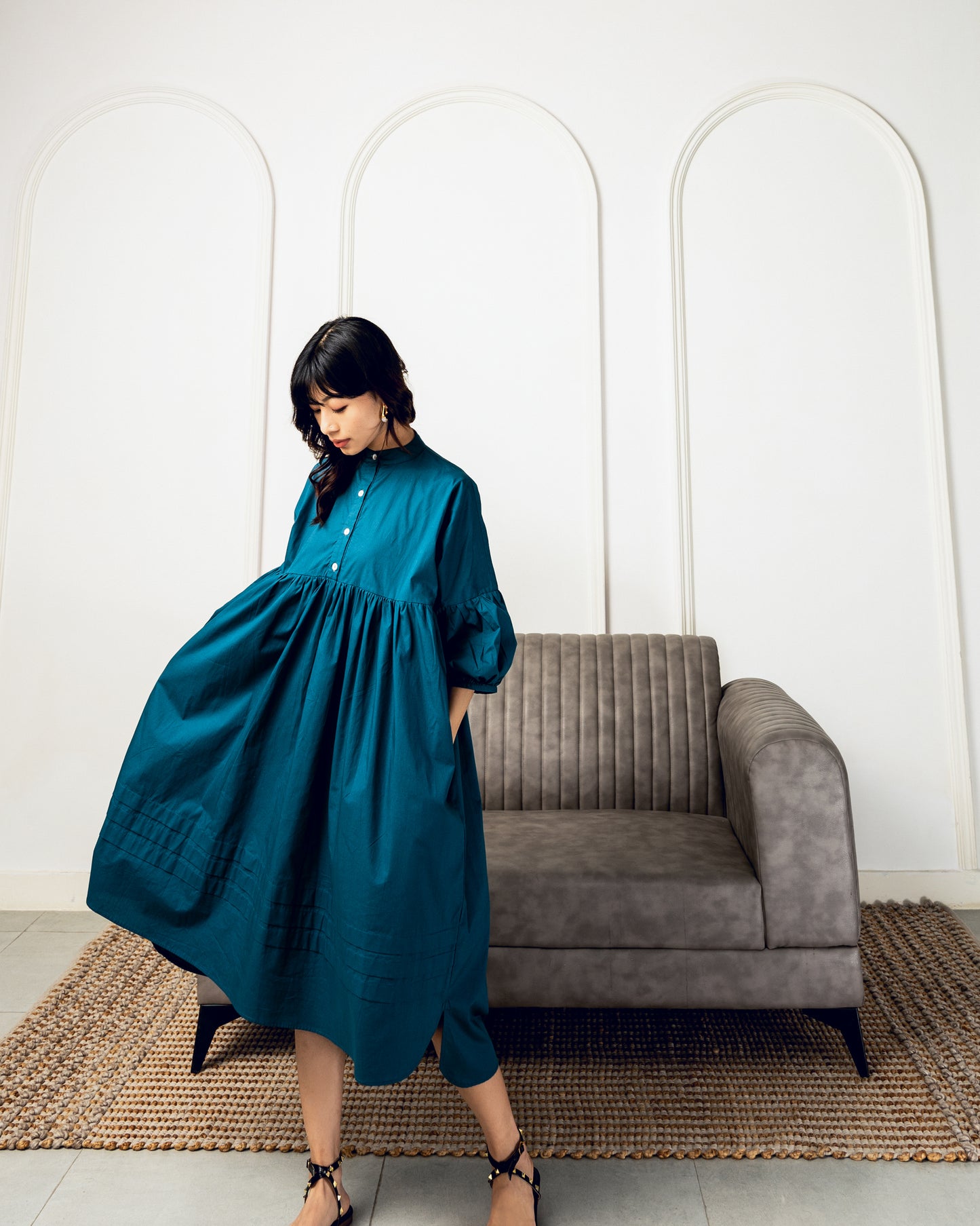 Tamashii Pleated Dress (Teal)