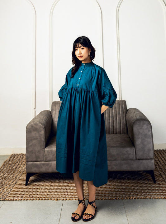 Tamashii Pleated Dress (Teal)