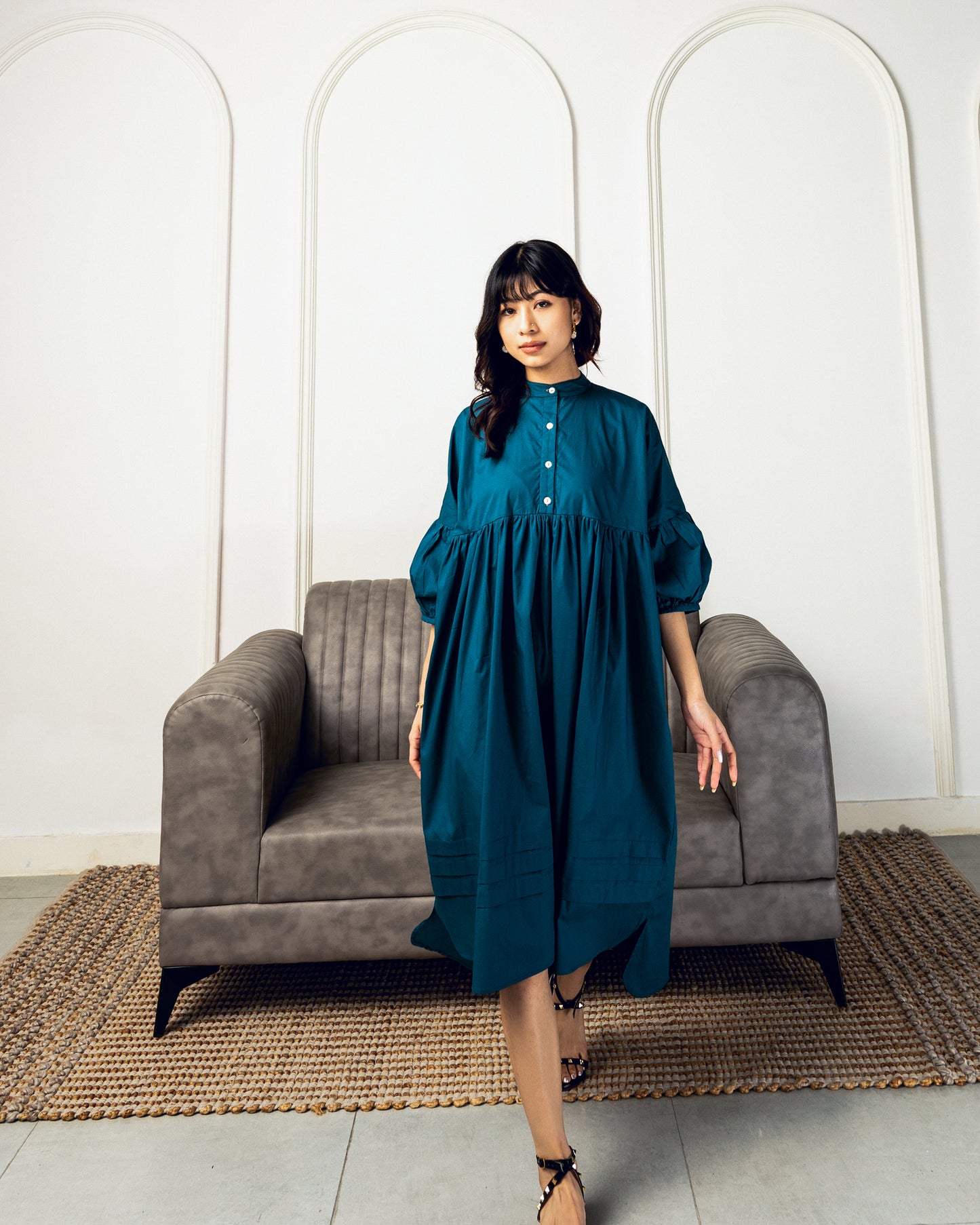 Tamashii Pleated Dress (Teal)