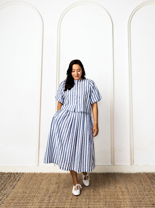 Chiyo Lapis Linen Skirt & Top Set