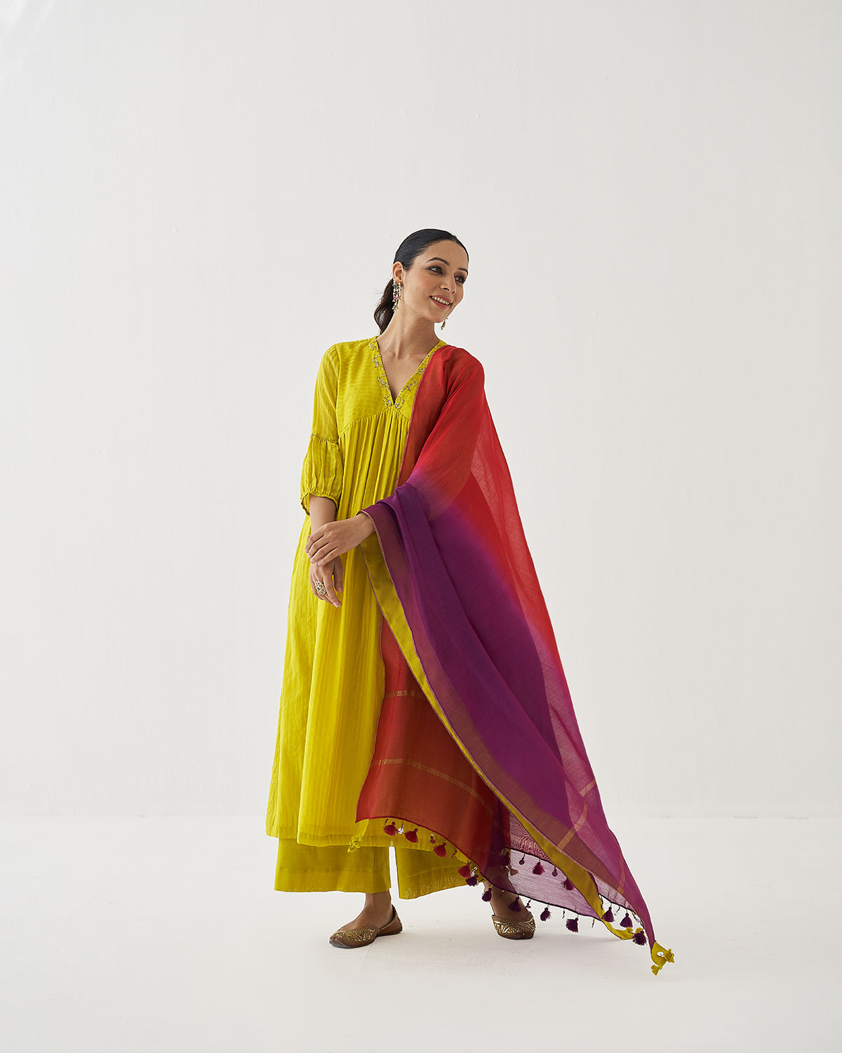 The Basanti Silk Chanderi Ensemble