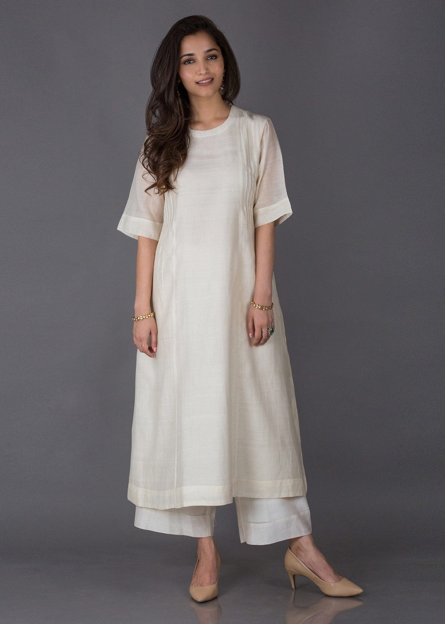 The Off-White Silk Chanderi Ensemble