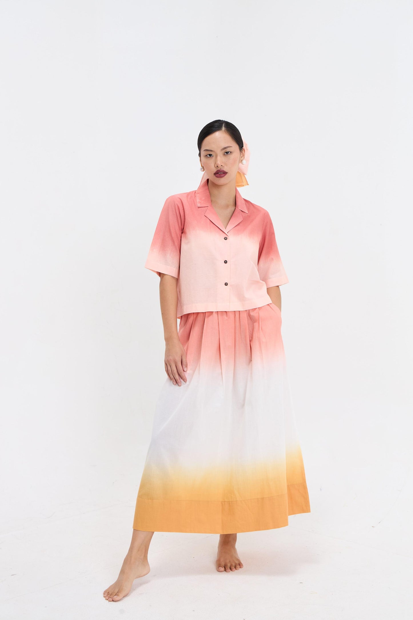 Ombre Skirt Top Set