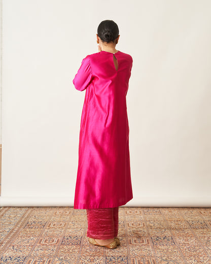 The Rani Pink Silk Chanderi Set