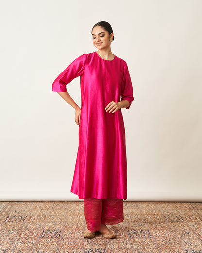 The Rani Pink Silk Chanderi Set