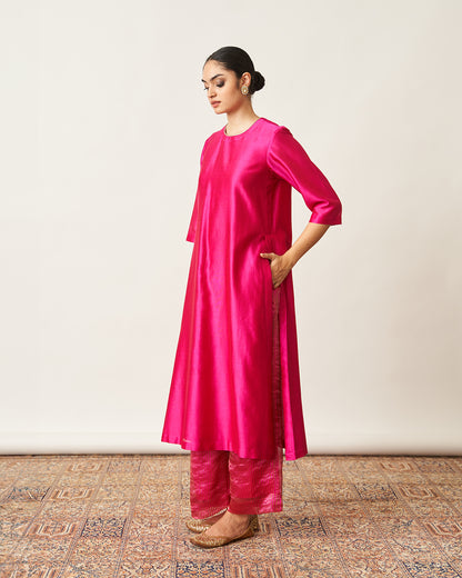 The Rani Pink Silk Chanderi Set