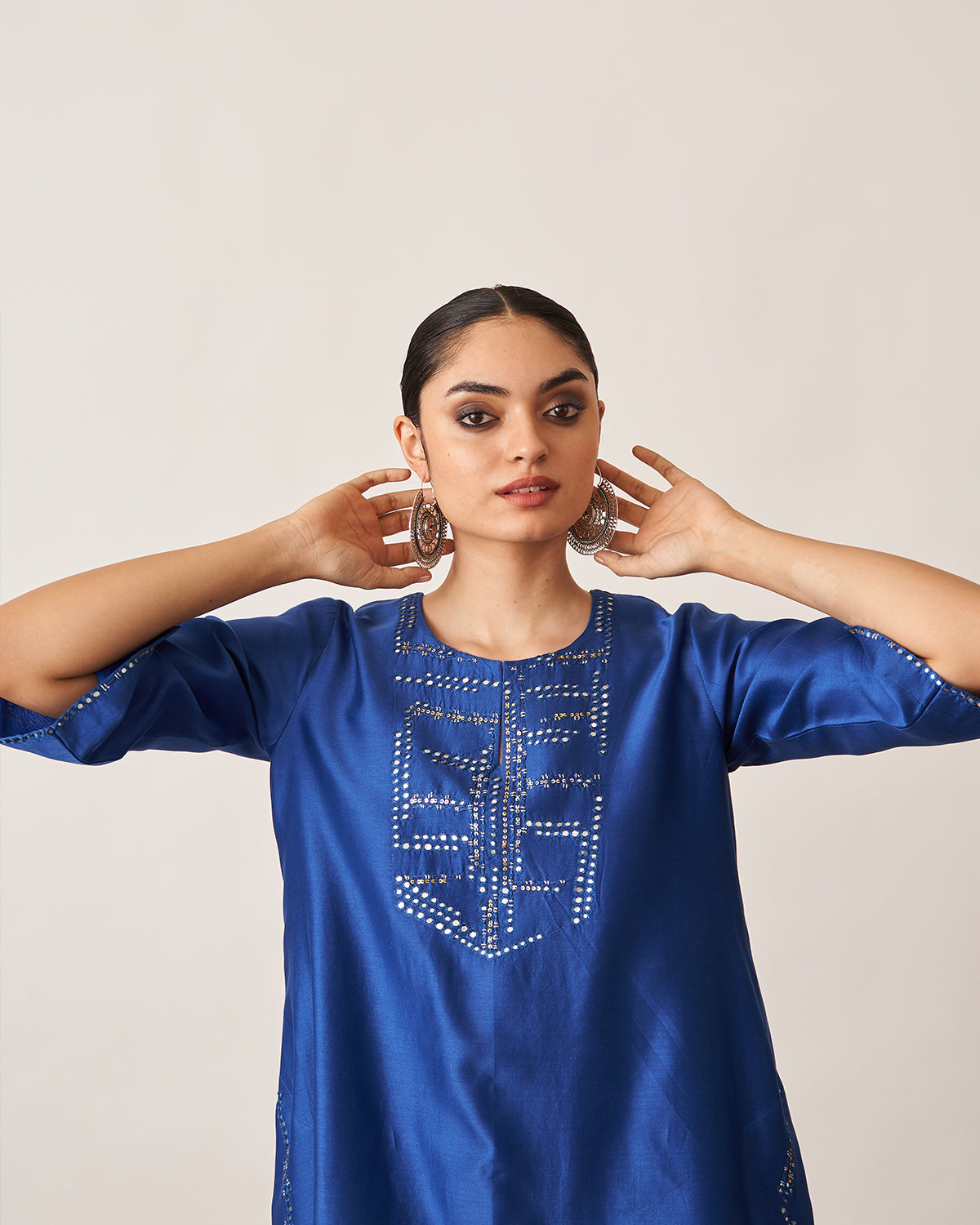 The Sapphire Blue & Candy Silk Chanderi Ensemble