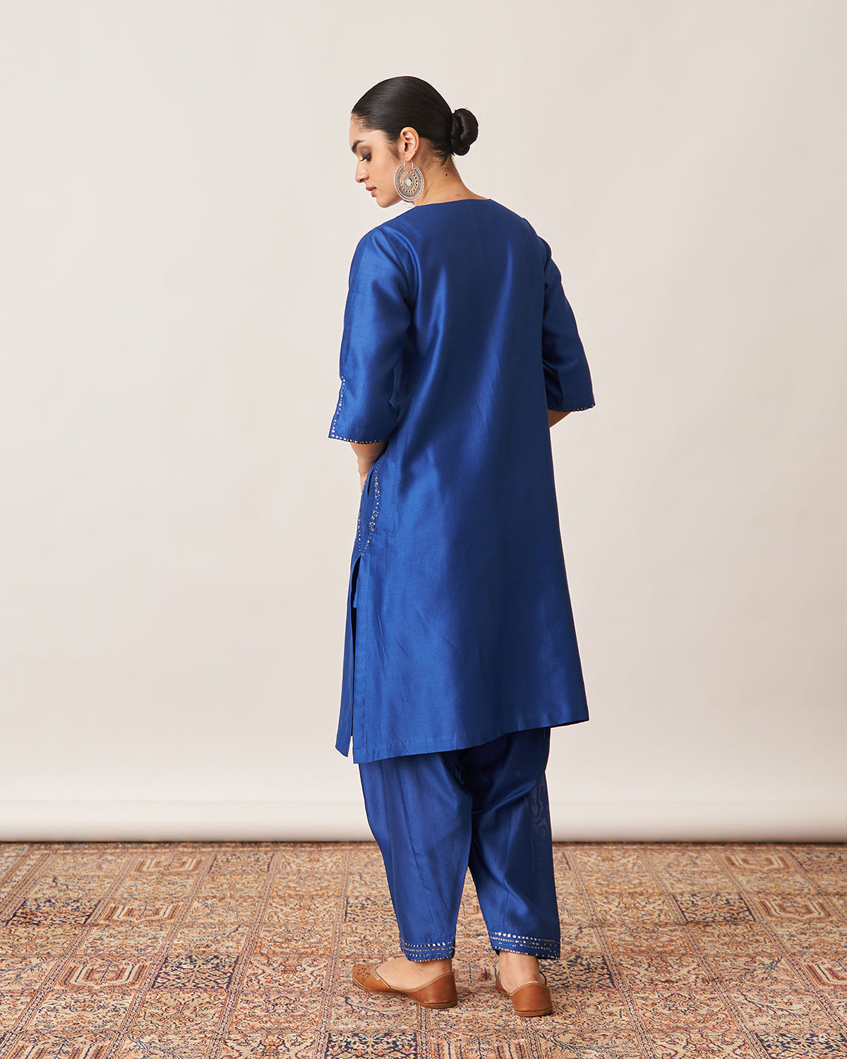 The Sapphire Blue & Candy Silk Chanderi Ensemble