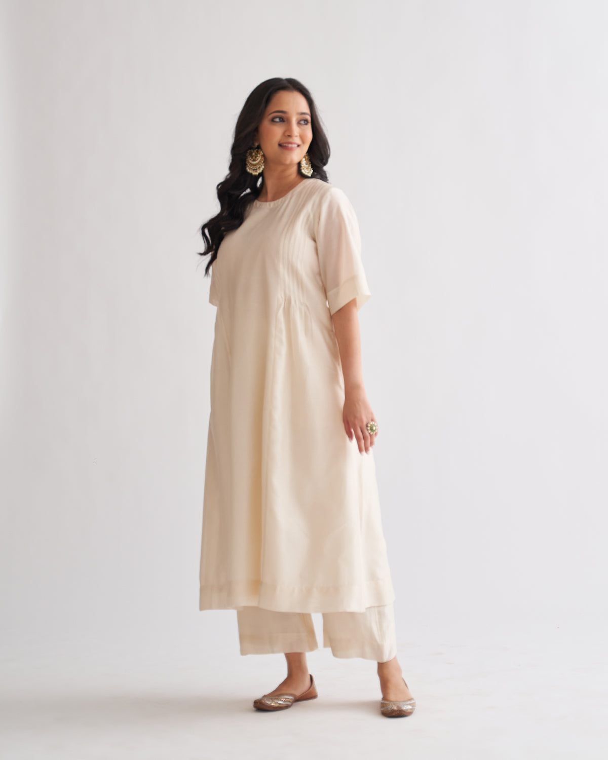 The Off-White Silk Chanderi Ensemble