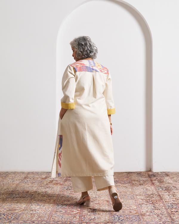 The Ivory Prism Ikat Kurta