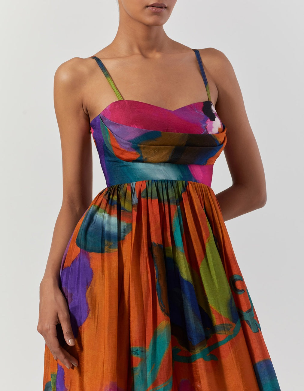 Multicolor Amethyst Backless Dress