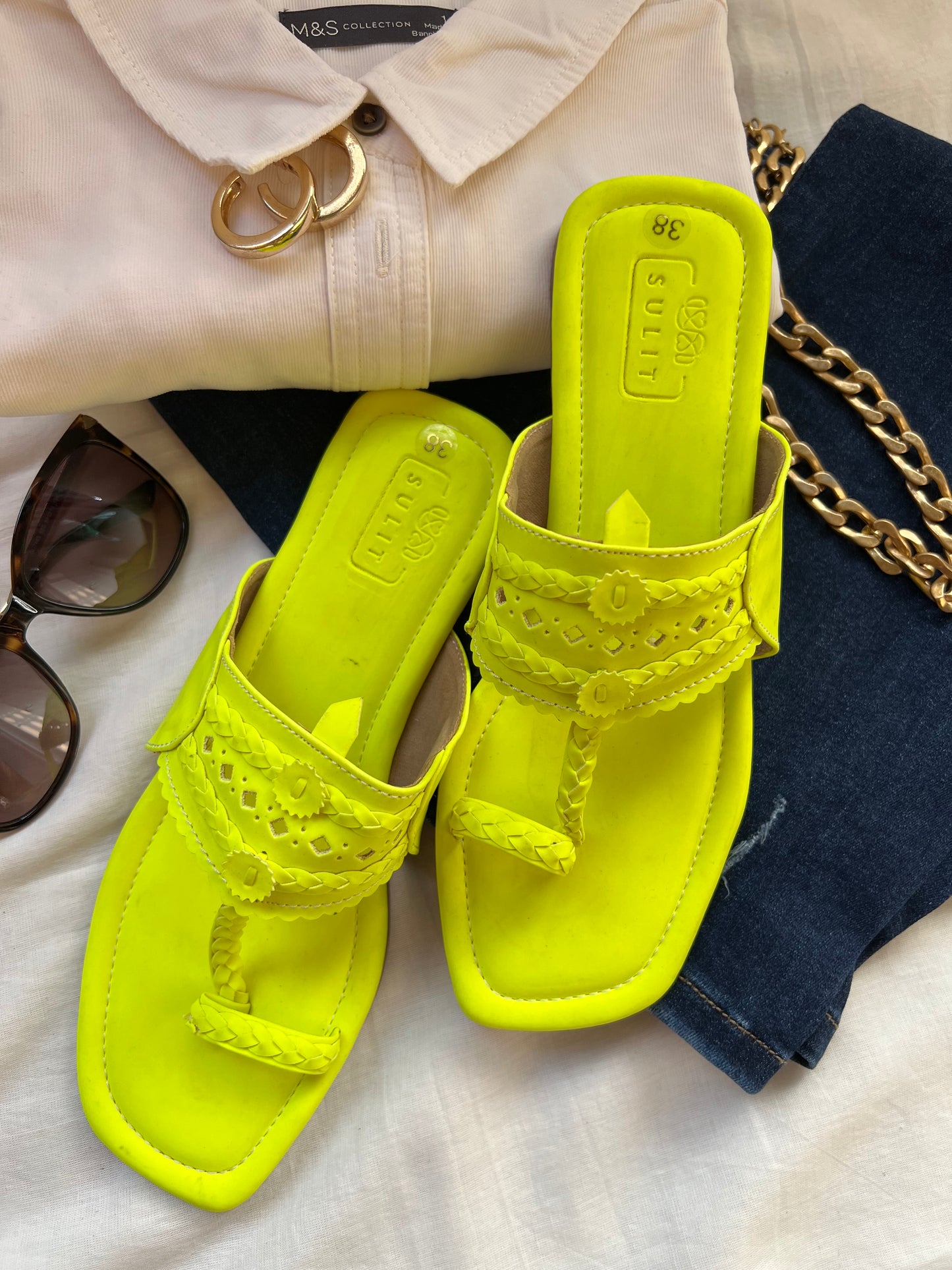 Neon Yellow Kolhapuri