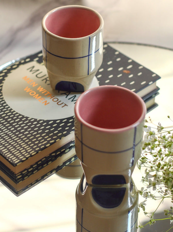 Hand Painted Modernist - Checkered Mug
