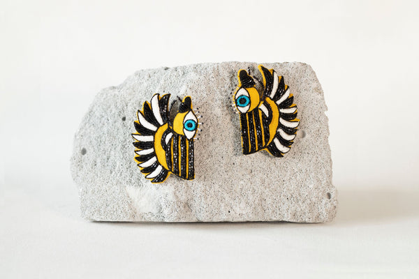 Buzzing Bee Embroidered Earrings