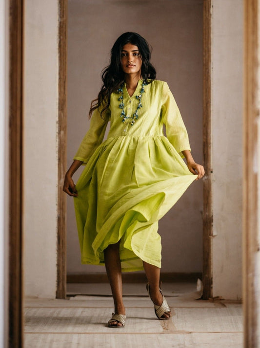 Alora Lime Green Dress