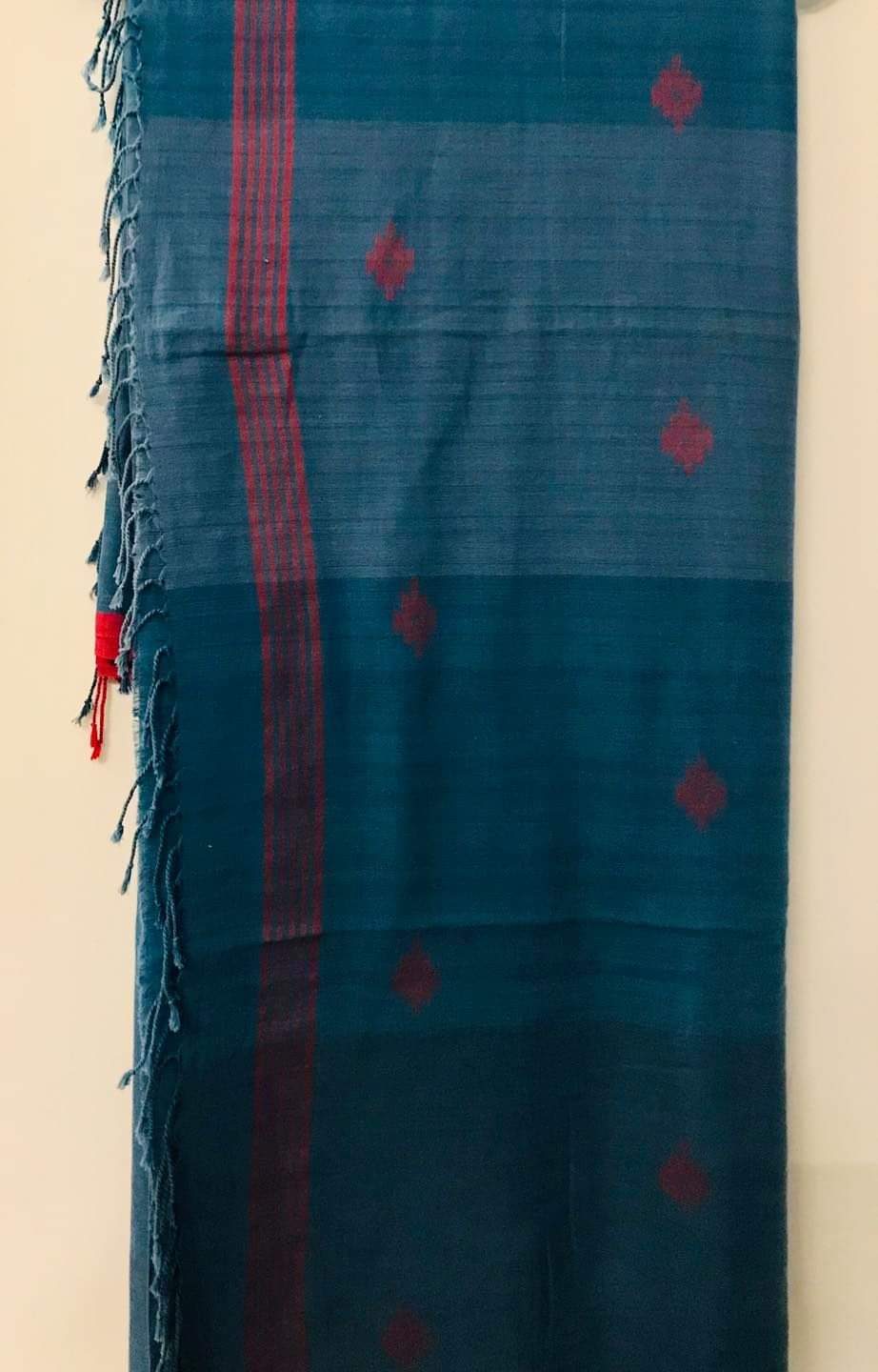 Blue Red Buti Jamdani Saree