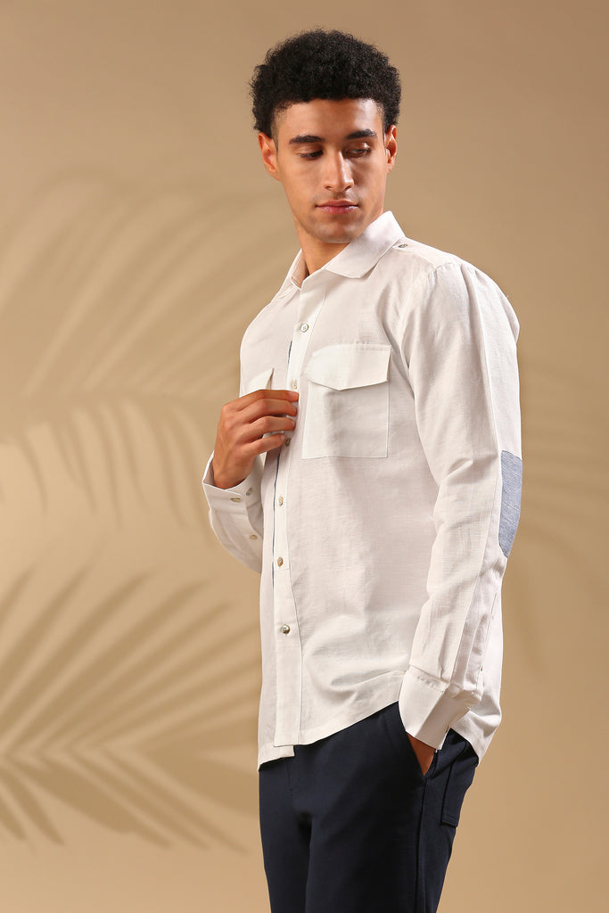 Linen Elbow Patch Shirt – Shift + Wheeler