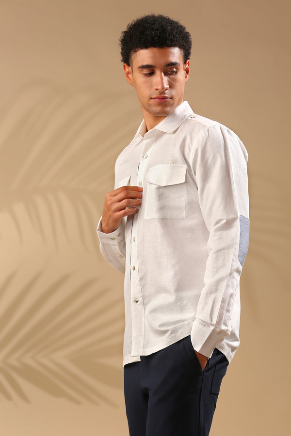 Sequoia Elbow Patch Shirt (White)