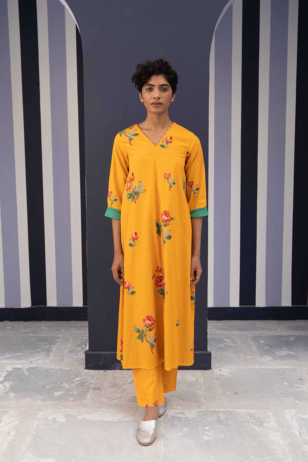 Gulkand Yellow Kurta Set