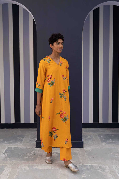 Gulkand Yellow Kurta Set