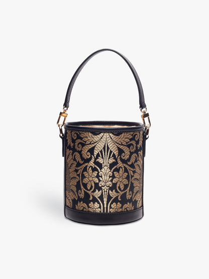 Barrel Potli (Classic Black Brocade)