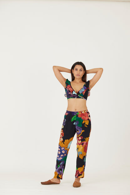 Farah Black Bralette & Pants Set