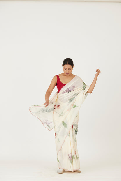 Juliet White Saree