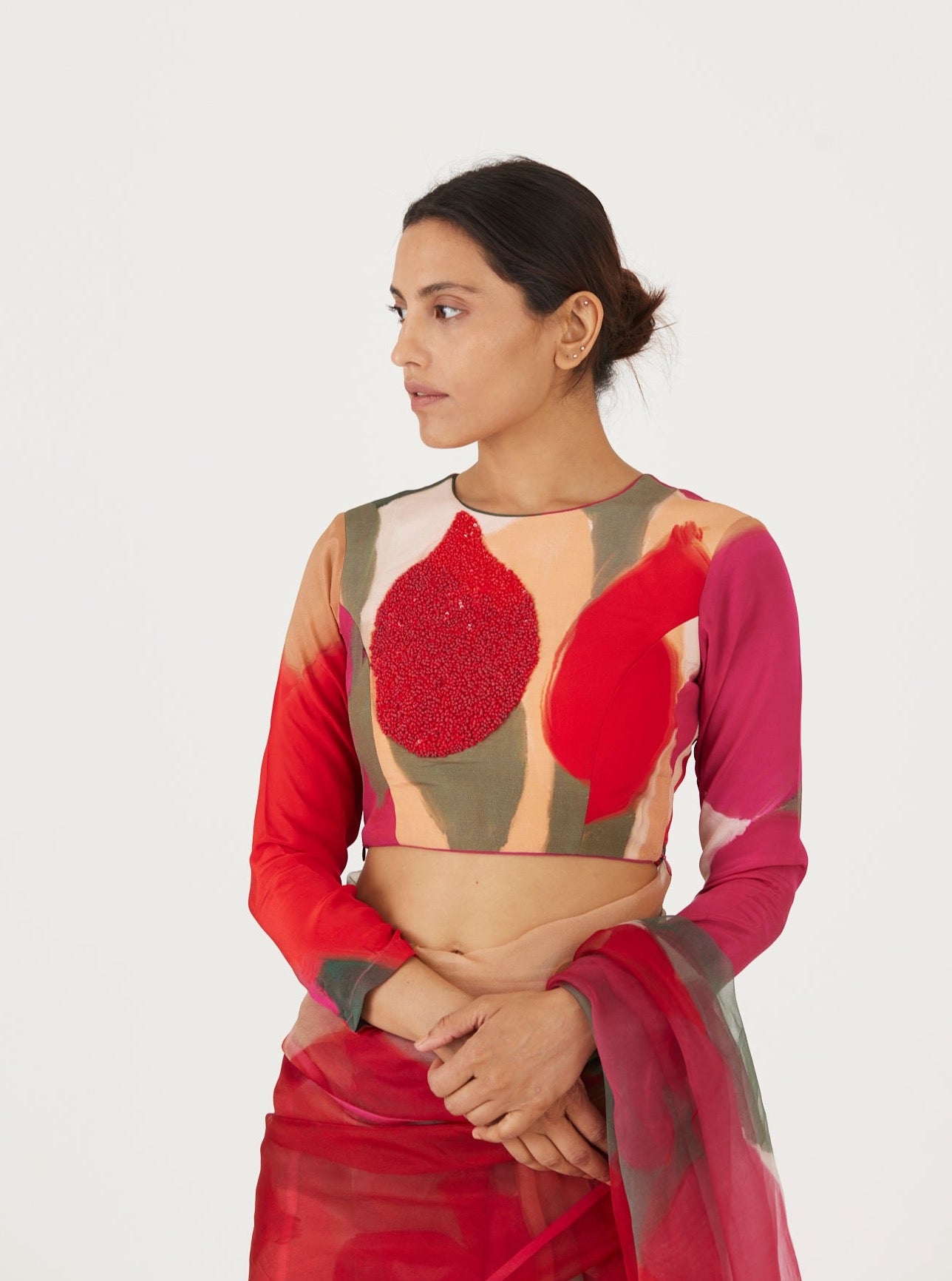 Lei Lani Red Embroidered Blouse