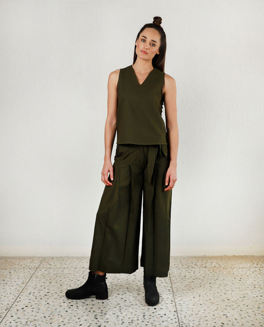 SOLID MOON OLIVE CO-ORD