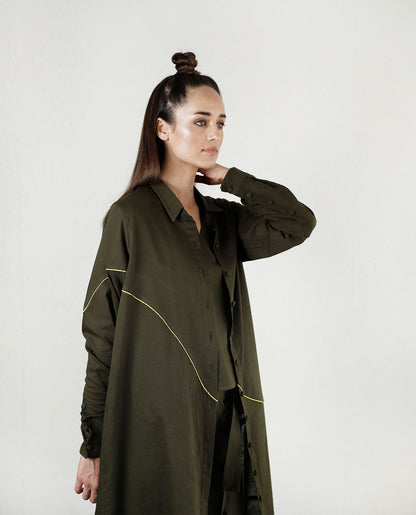 MOVEMENT OLIVE OVERLAY SHIRT