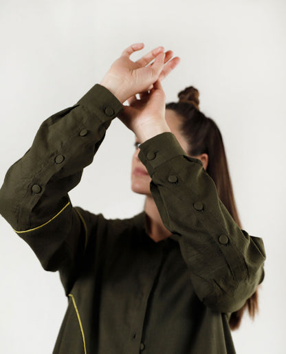 MOVEMENT OLIVE OVERLAY SHIRT