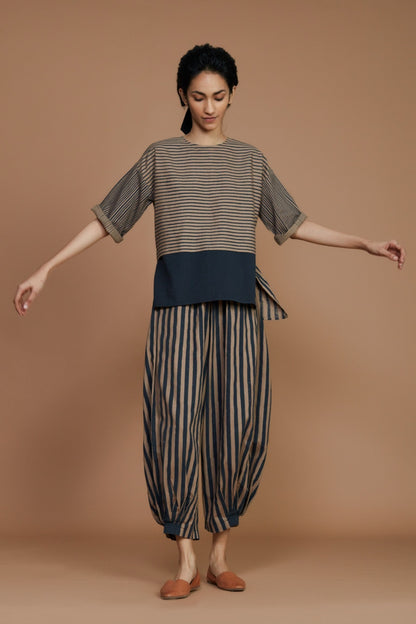 Brown with Charcoal Striped CB Ekin Top