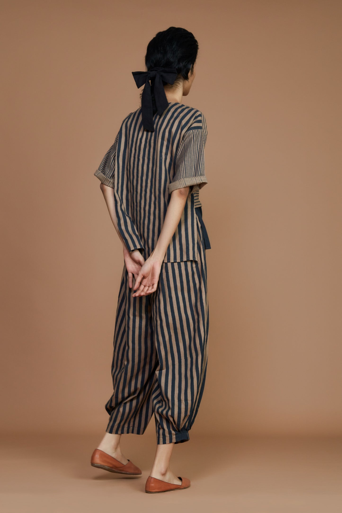 Brown with Charcoal Striped CB Ekin Top