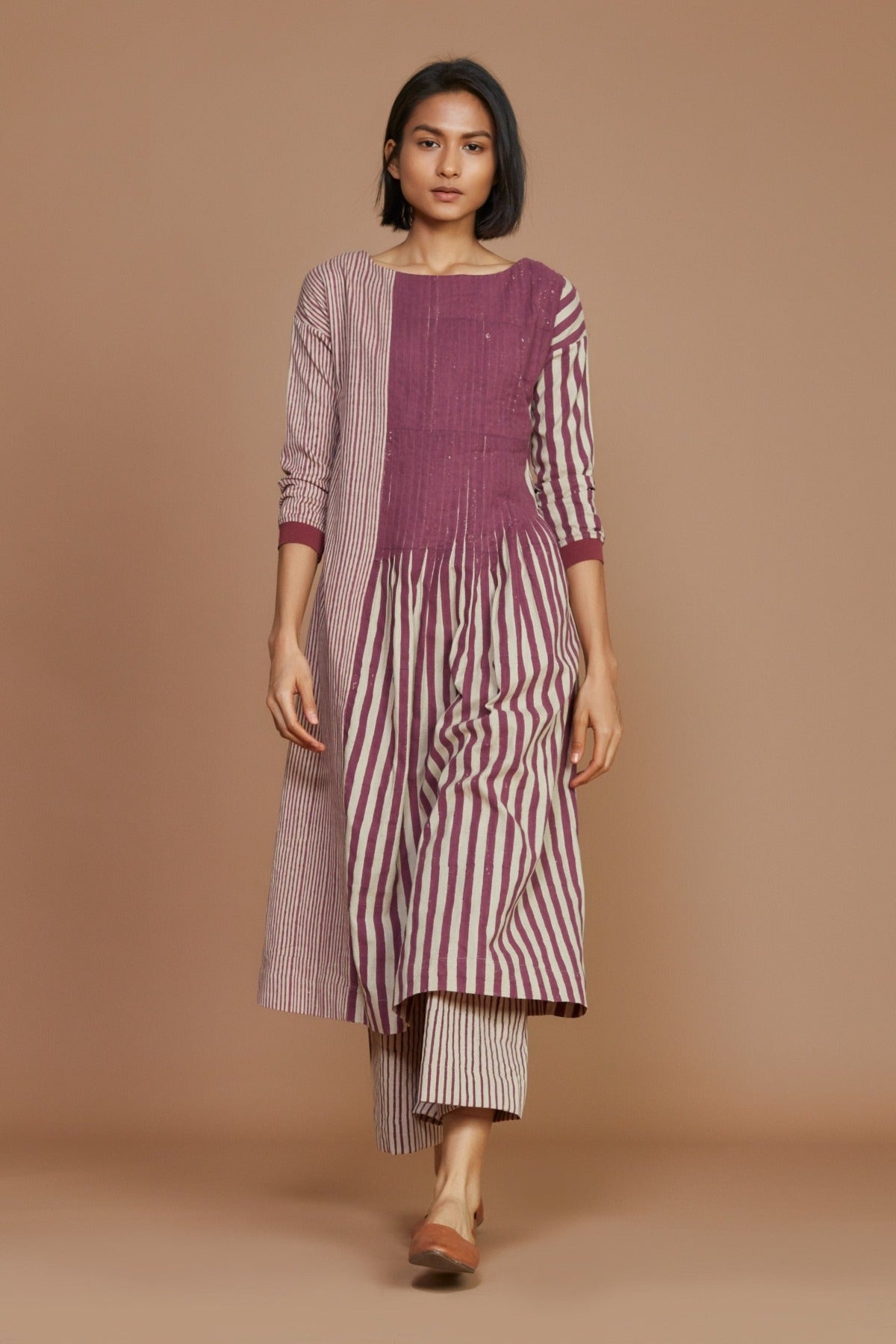 Ivory with mauve Striped RE pants