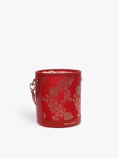 Barrel Potli (Bridal Red Brocade)